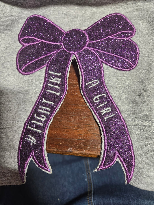 Side Bow Embroidery Applique Sweatshirt