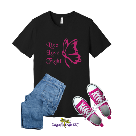 LIVE LOVE FIGHT TEE (Breast Cancer Awareness)