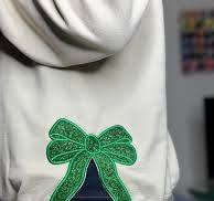 Side Bow Embroidery Applique Sweatshirt